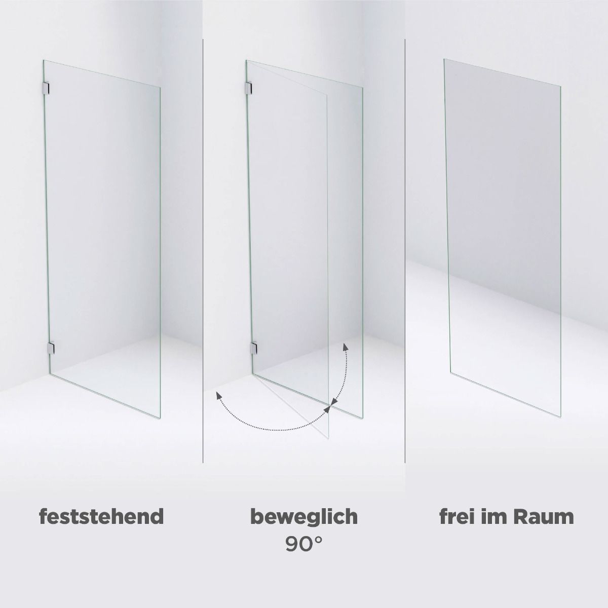 Walk-In-Glasscheibe, Ausführungsvariante 2