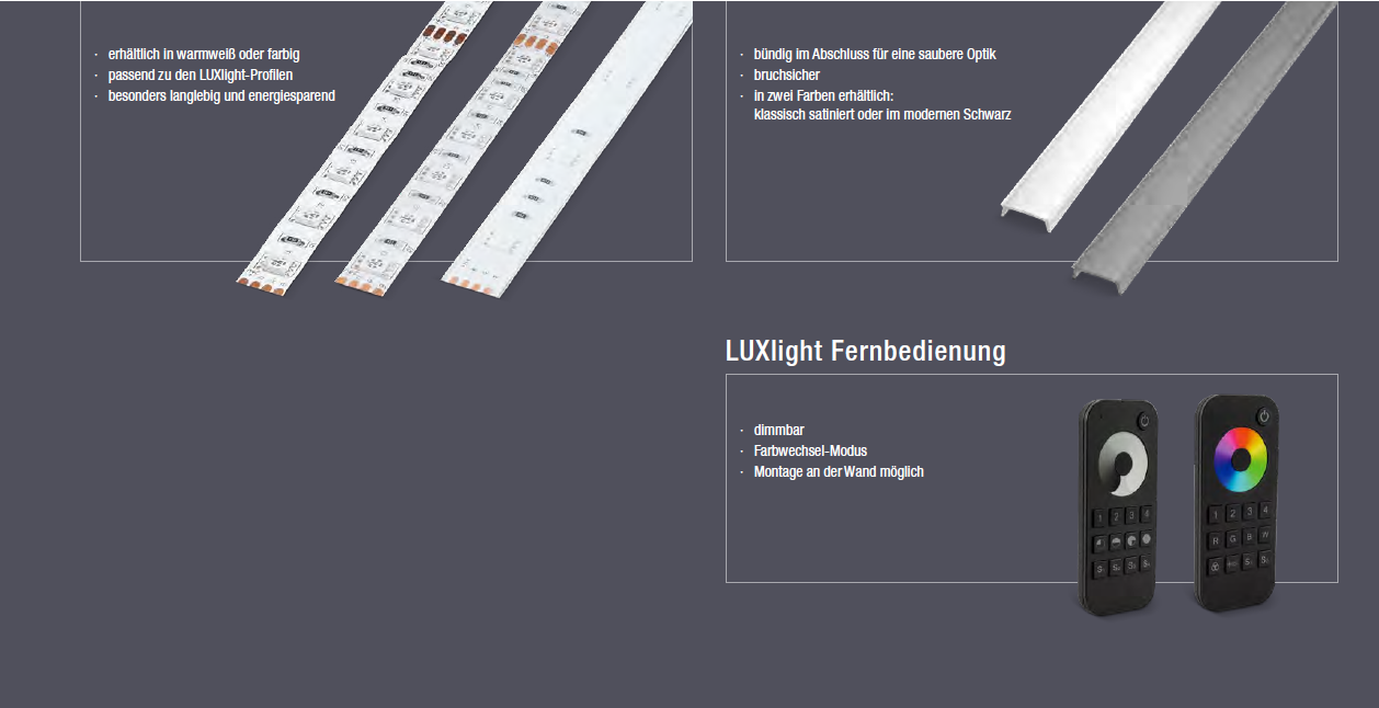 Fernbedienung zur Steuerung der LED-Beleuchtung