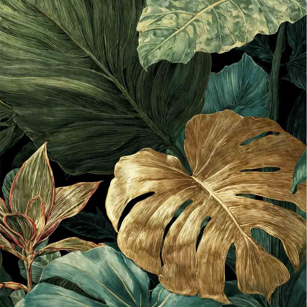 Wandpaneel Monstera XL gold-grun matt Niederkassel