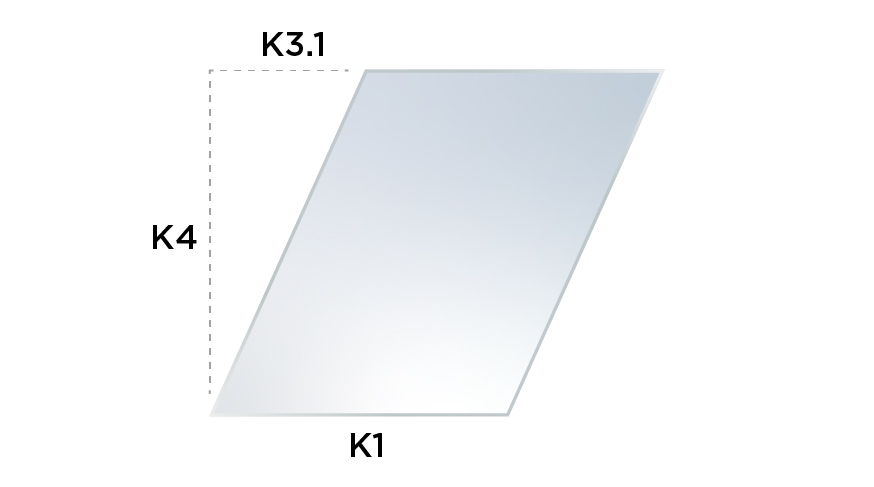 Spiegel nach Maß als Parallelogramm